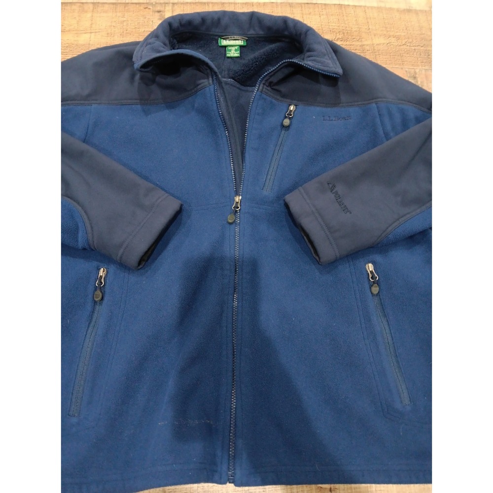 Men's L.L. Bean Thinsulate Flex Insulation Full Zip  2XL Tall Polartec Blue 2800